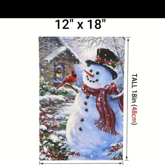☃️🆕Home Garden Flag "SNOWMAN" Banner Double Sided Outside Yard Decor 12" x 18" - Picture 4 of 9